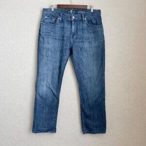 7 For All Mankind Standard Jeans Men’s 34x29 Blue Straight Stretch Denim